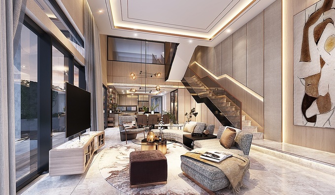 KHÁM PHÁ THIẾT KẾ LỆCH TẦNG THÔNG MINH TẠI KHU BIỆT LẬP ĐẲNG CẤP HÀNG ĐẦU BÌNH DƯƠNG